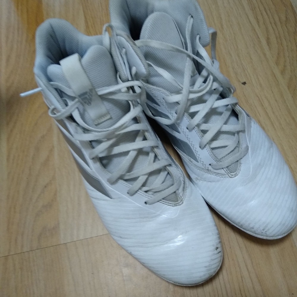 men's Adidas cleats White silver